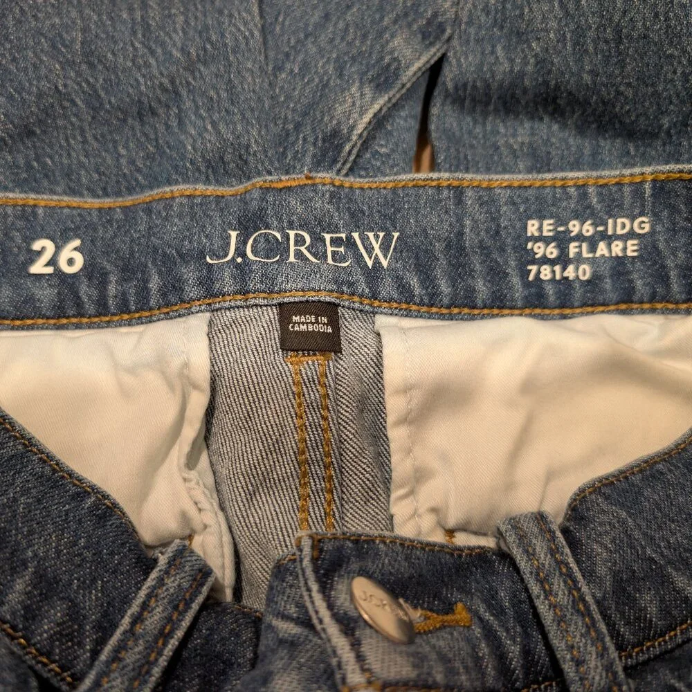 26 J. Crew '96 Flare Patch Pocket Vintage 70's style Flare 78140 Jean cf217